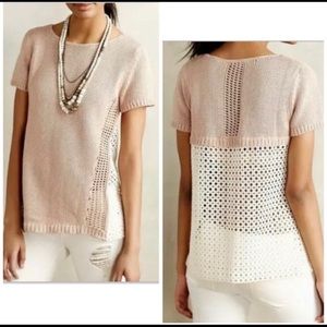 Anthropologie Madeira Eyelet Sweater by Moth